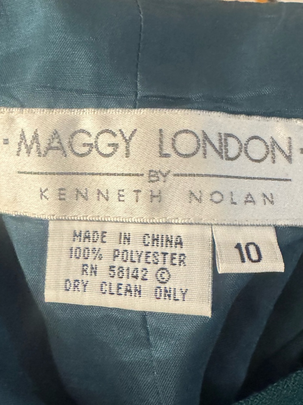 Maggy London Green Lace Detail Sheath Midi Dress Size 10 Elegant Formal - Picture 7 of 8